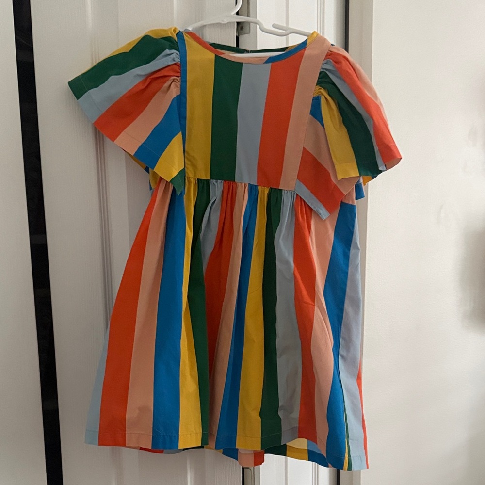 Colorful Striped Kids Dress - Multi